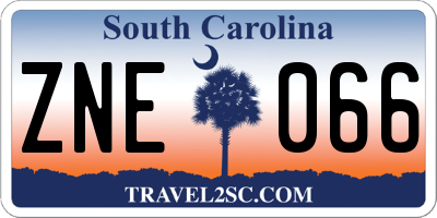 SC license plate ZNE066