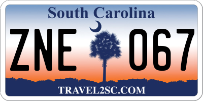 SC license plate ZNE067