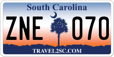 SC license plate ZNE070