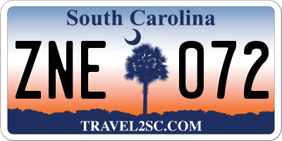 SC license plate ZNE072