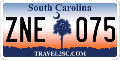 SC license plate ZNE075