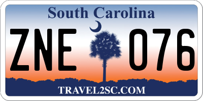 SC license plate ZNE076