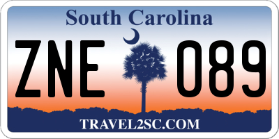 SC license plate ZNE089