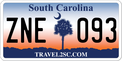 SC license plate ZNE093