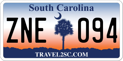 SC license plate ZNE094