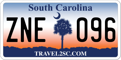 SC license plate ZNE096