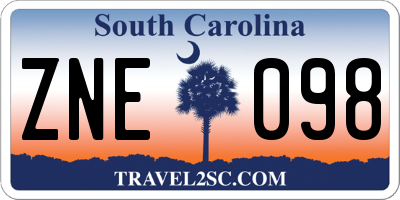 SC license plate ZNE098