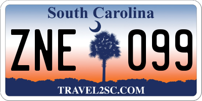 SC license plate ZNE099