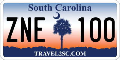 SC license plate ZNE100