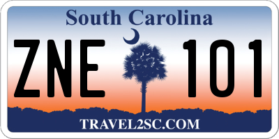 SC license plate ZNE101
