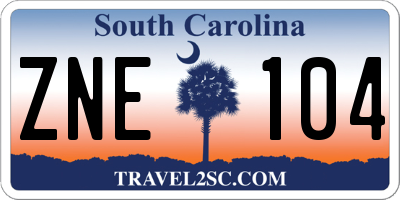 SC license plate ZNE104