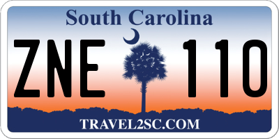 SC license plate ZNE110
