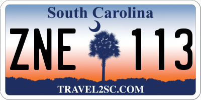 SC license plate ZNE113