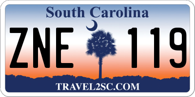SC license plate ZNE119