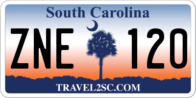 SC license plate ZNE120