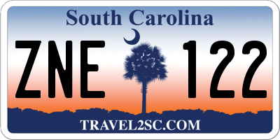 SC license plate ZNE122