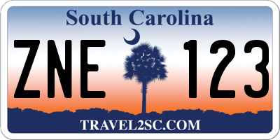 SC license plate ZNE123