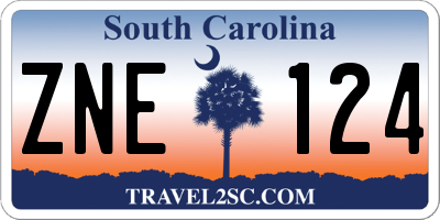 SC license plate ZNE124