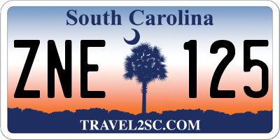 SC license plate ZNE125