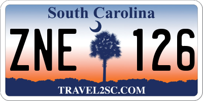 SC license plate ZNE126