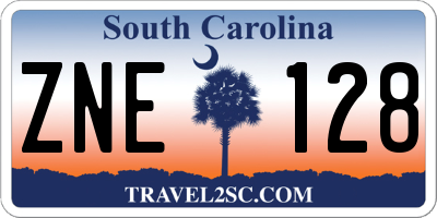 SC license plate ZNE128