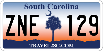 SC license plate ZNE129