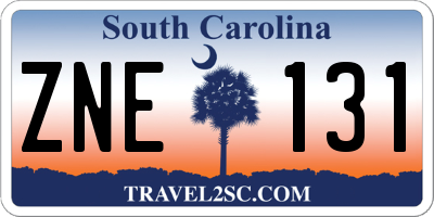 SC license plate ZNE131
