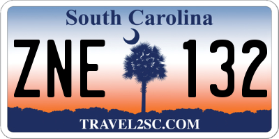 SC license plate ZNE132