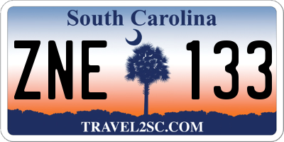 SC license plate ZNE133