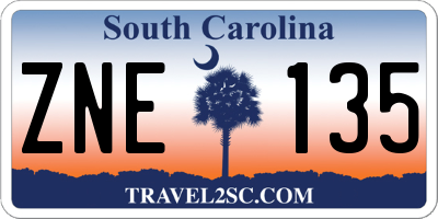 SC license plate ZNE135