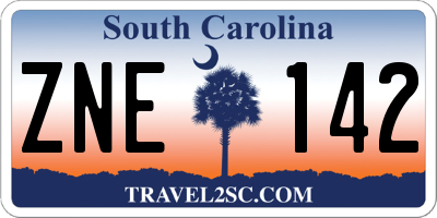 SC license plate ZNE142