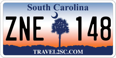 SC license plate ZNE148