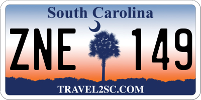 SC license plate ZNE149