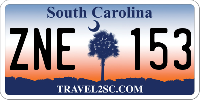 SC license plate ZNE153