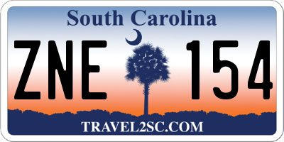 SC license plate ZNE154