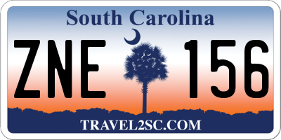 SC license plate ZNE156