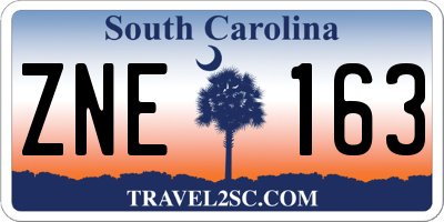 SC license plate ZNE163
