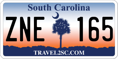 SC license plate ZNE165