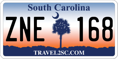 SC license plate ZNE168