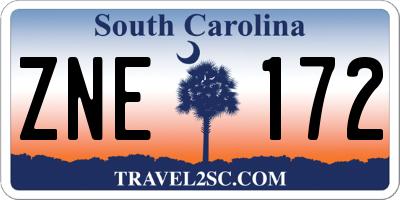 SC license plate ZNE172