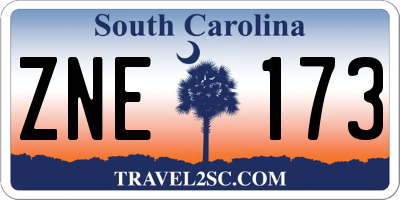SC license plate ZNE173
