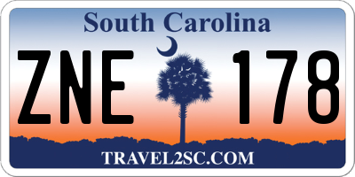 SC license plate ZNE178
