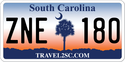 SC license plate ZNE180