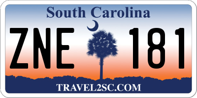SC license plate ZNE181