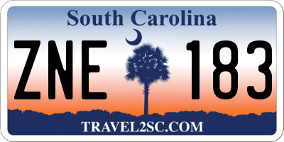SC license plate ZNE183