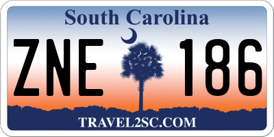 SC license plate ZNE186