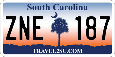 SC license plate ZNE187