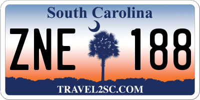 SC license plate ZNE188