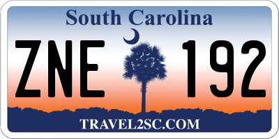 SC license plate ZNE192