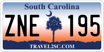 SC license plate ZNE195